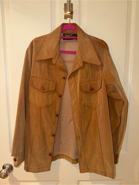 Casual Tan Suede-Look Jacket